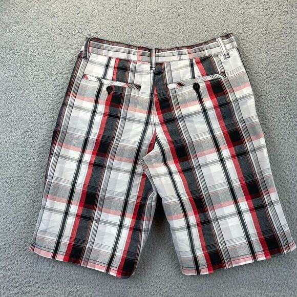 South Pole Shorts Youth 16 Baggy Skater Preppy Hip Hop Plaid Black Red White - Picture 8 of 11